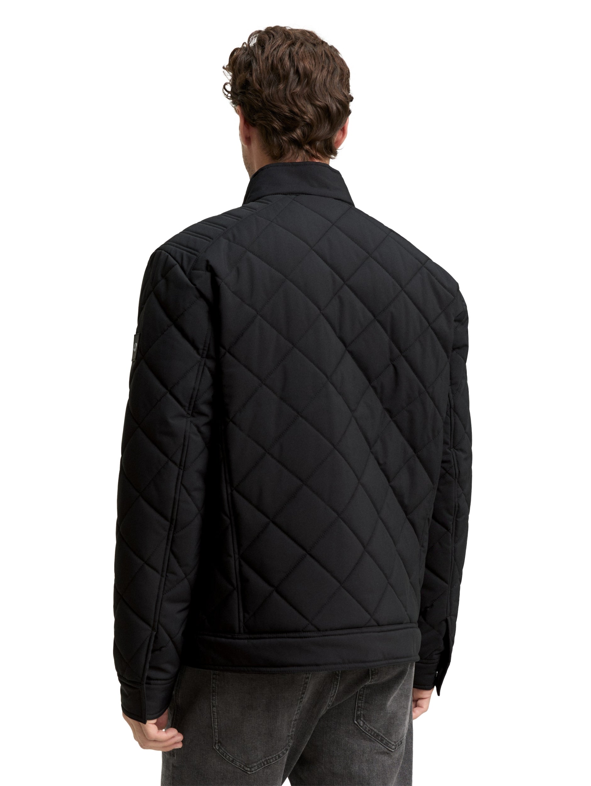 quilted biker jacket Black Bild 4