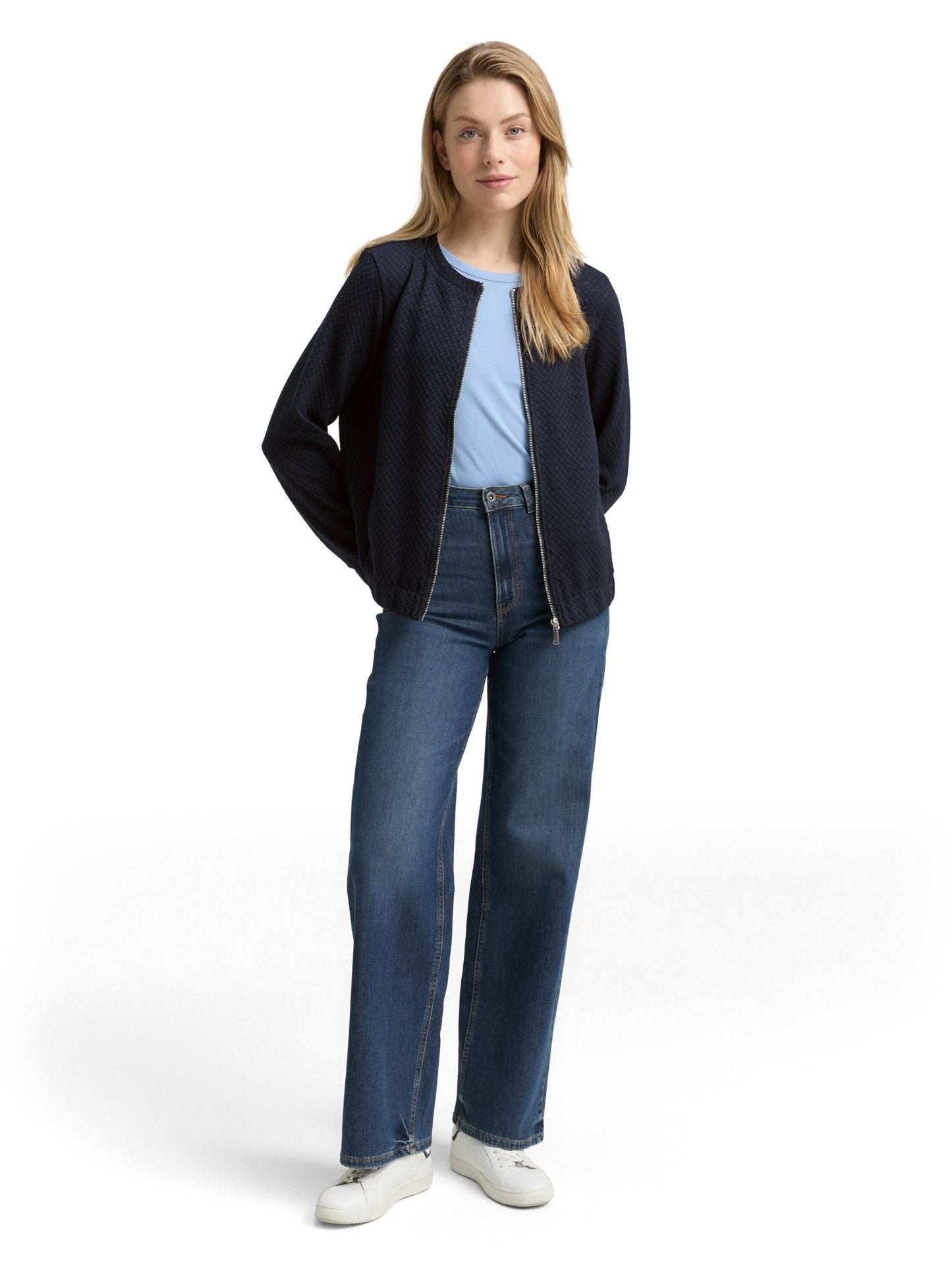 Sweatjacket structured sky captain bl Bild 3