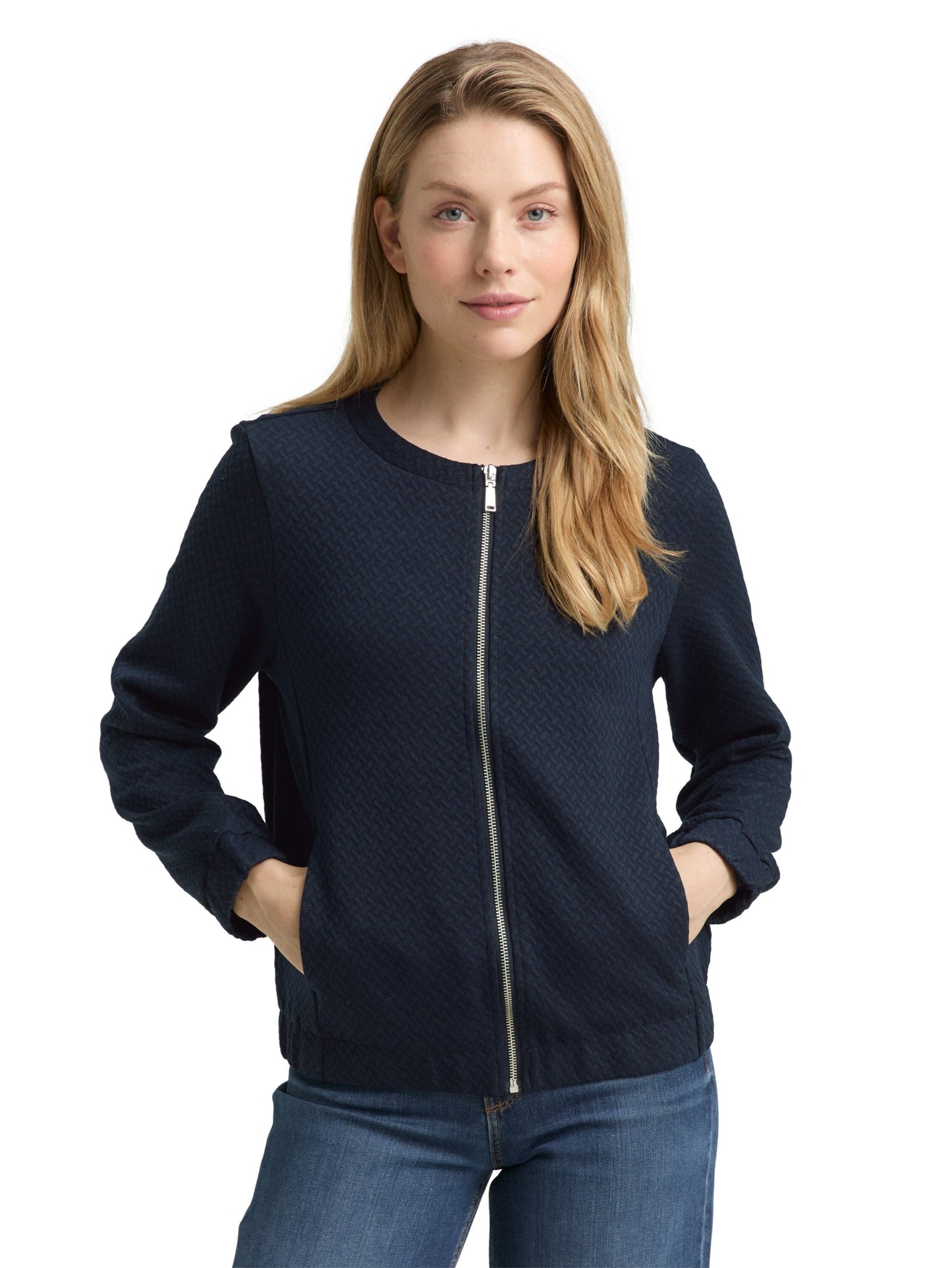 Sweatjacket structured sky captain bl Bild 6