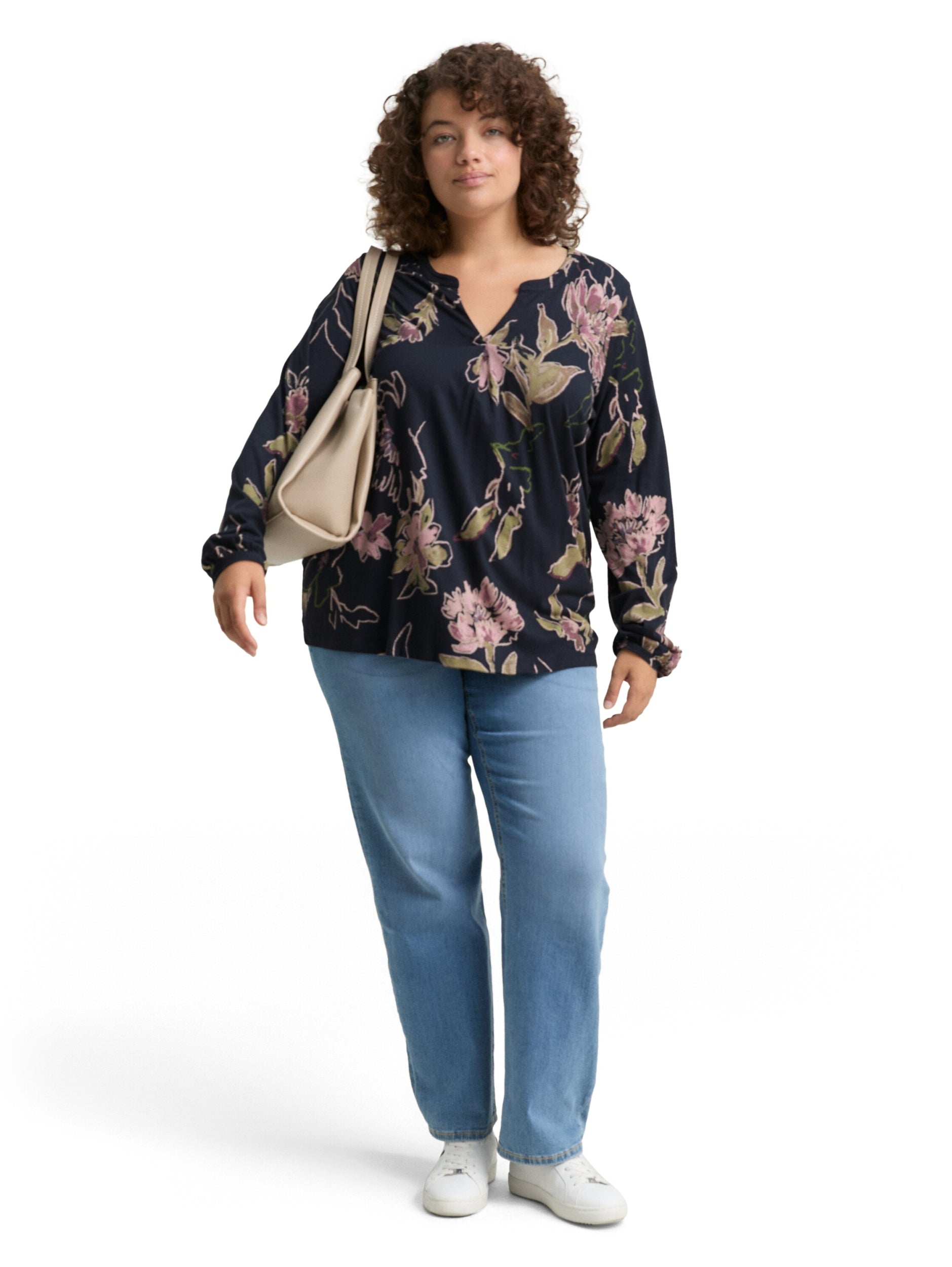 T-shirt alloverprinted blouse big flower des Bild 3