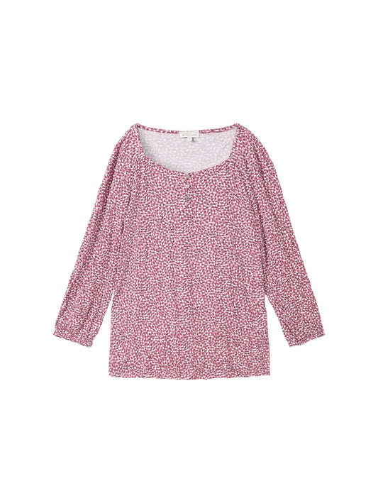 T-shirt crincle alloverprinted organic berry Bild 1