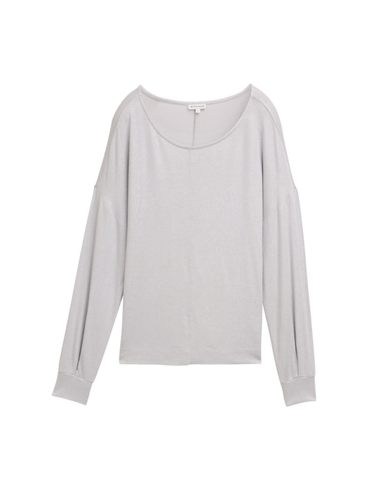 T-shirt shiny crew neck Morning Grey Bild 1
