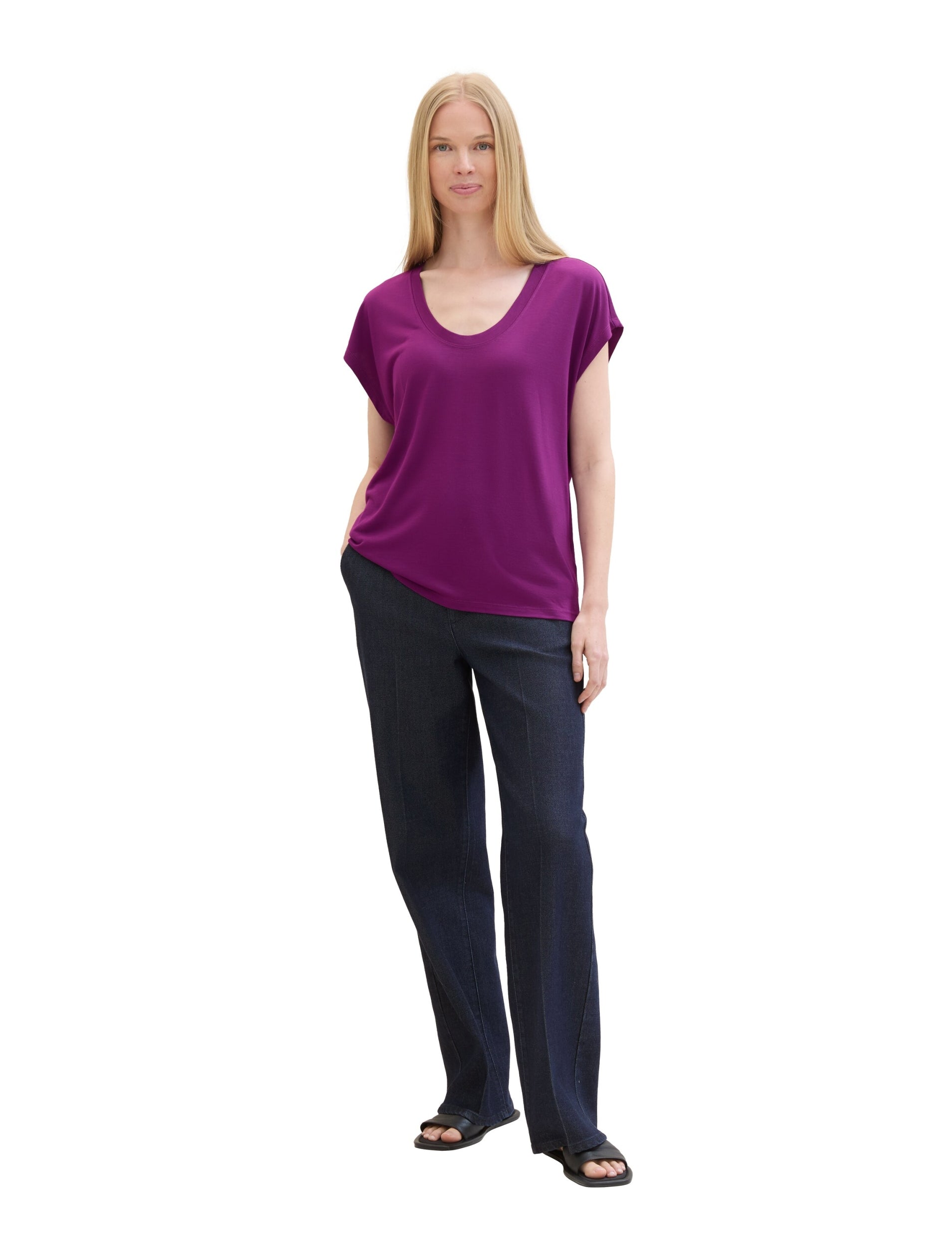 T-shirt wide crew neck dark orchid Bild 4