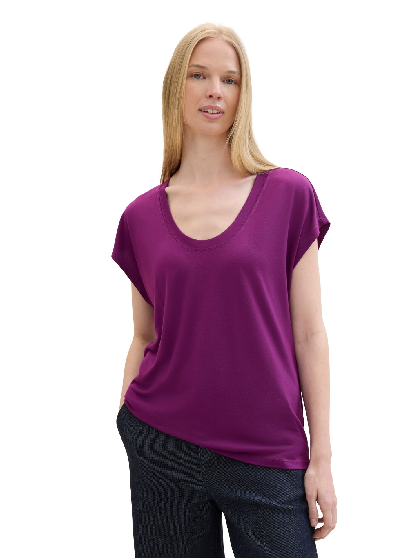 T-shirt wide crew neck dark orchid Bild 6