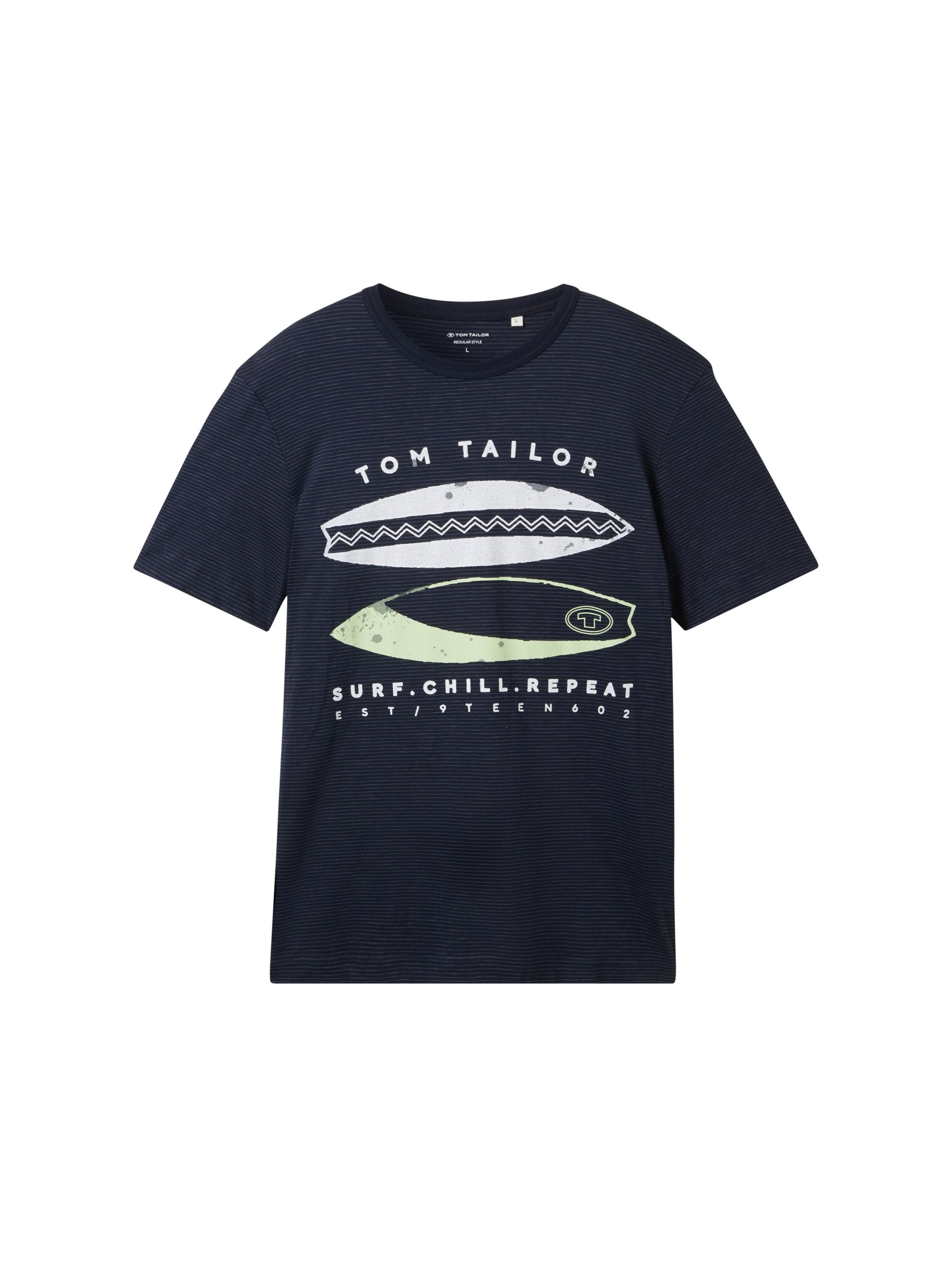 printed fine stripe t-shirt navy fine stri Bild 1
