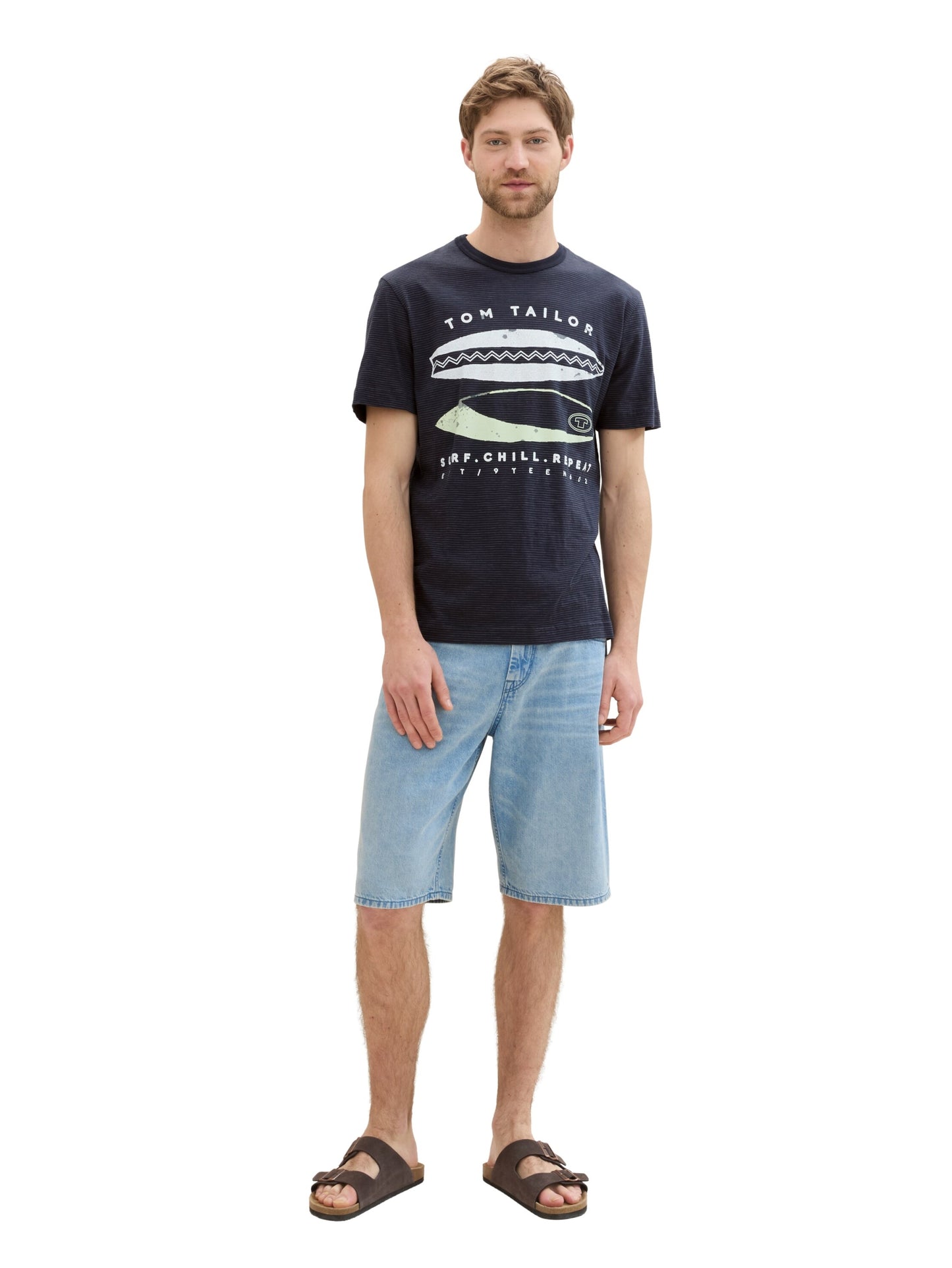 printed fine stripe t-shirt navy fine stri Bild 4