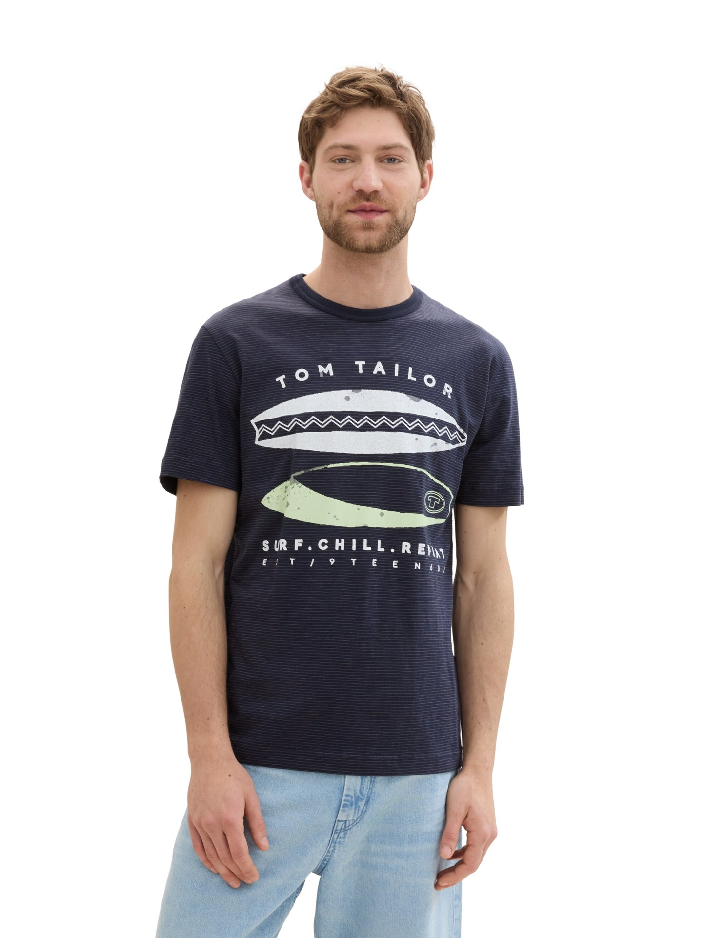 printed fine stripe t-shirt navy fine stri Bild 6