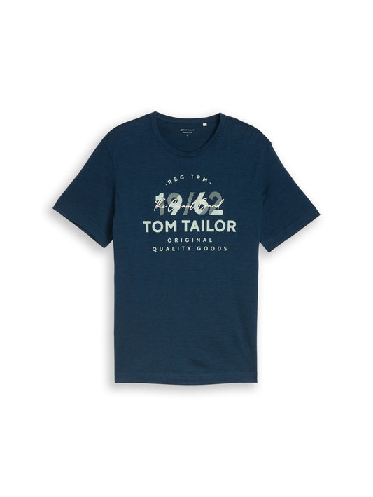 printed fine stripe t-shirt navy blue petr Bild 1