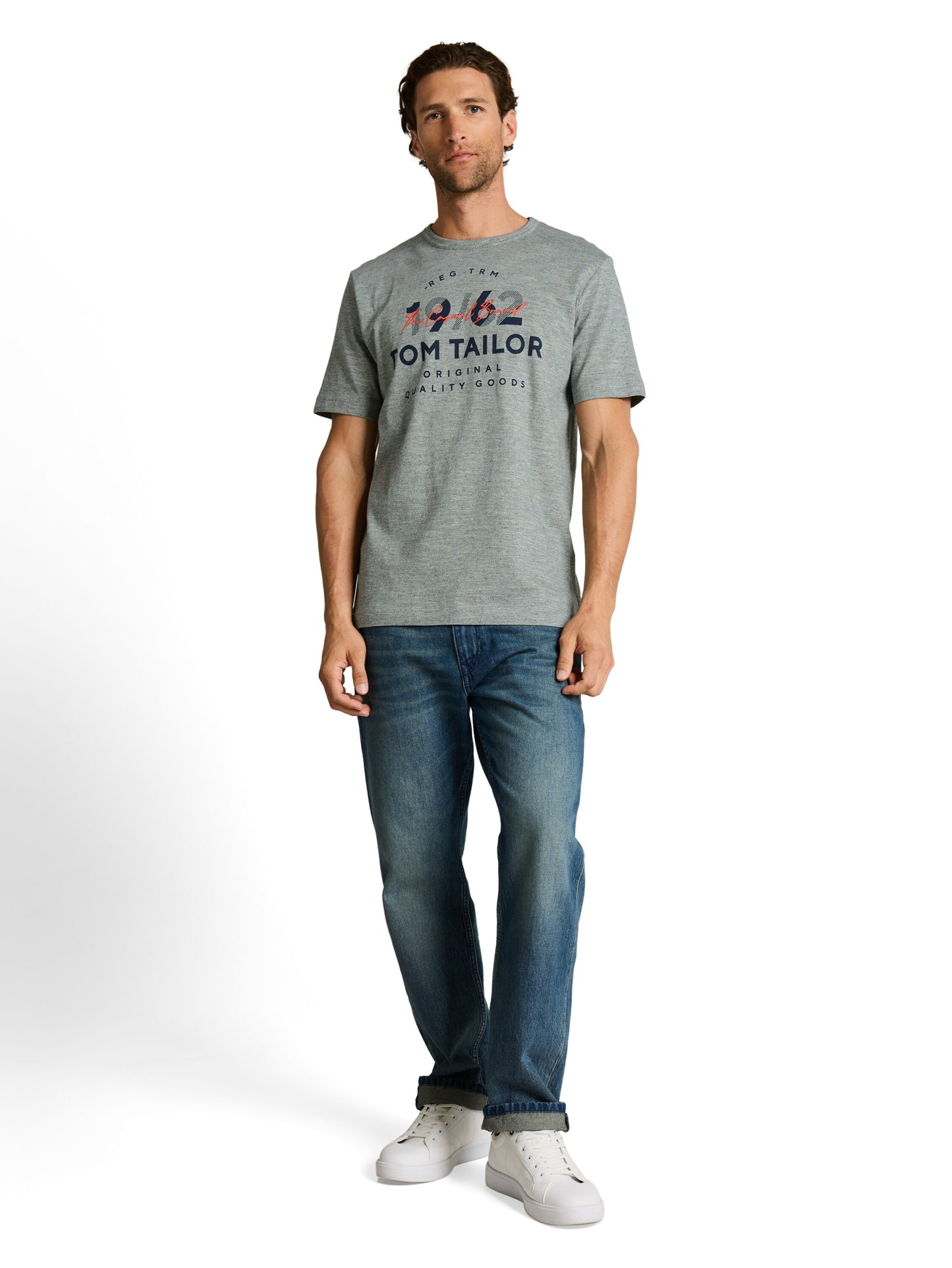 printed fine stripe t-shirt green navy inj Bild 3