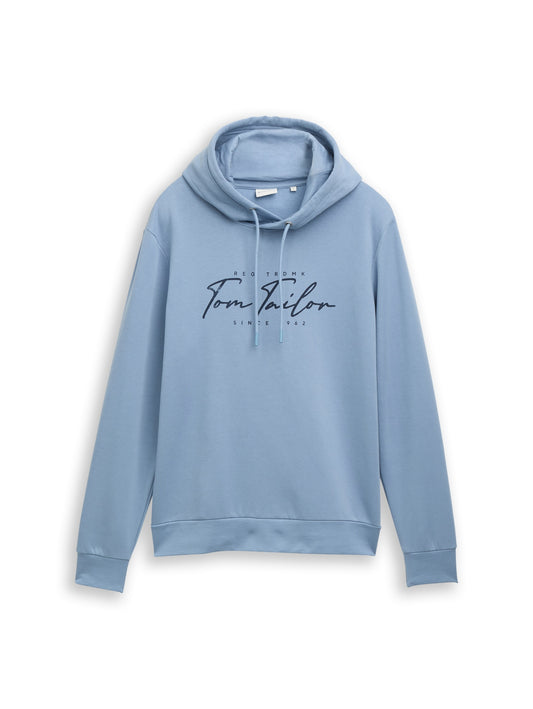 printed hoodie faded denim bl Bild 1