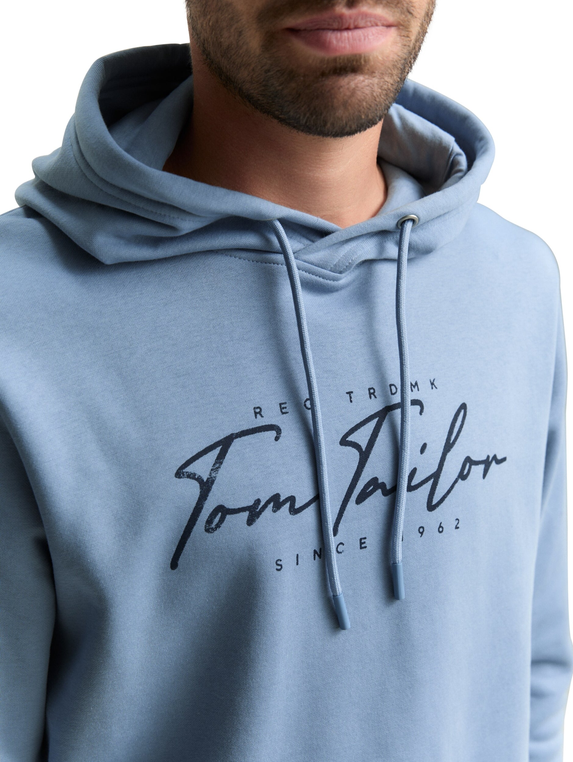 printed hoodie faded denim bl Bild 6