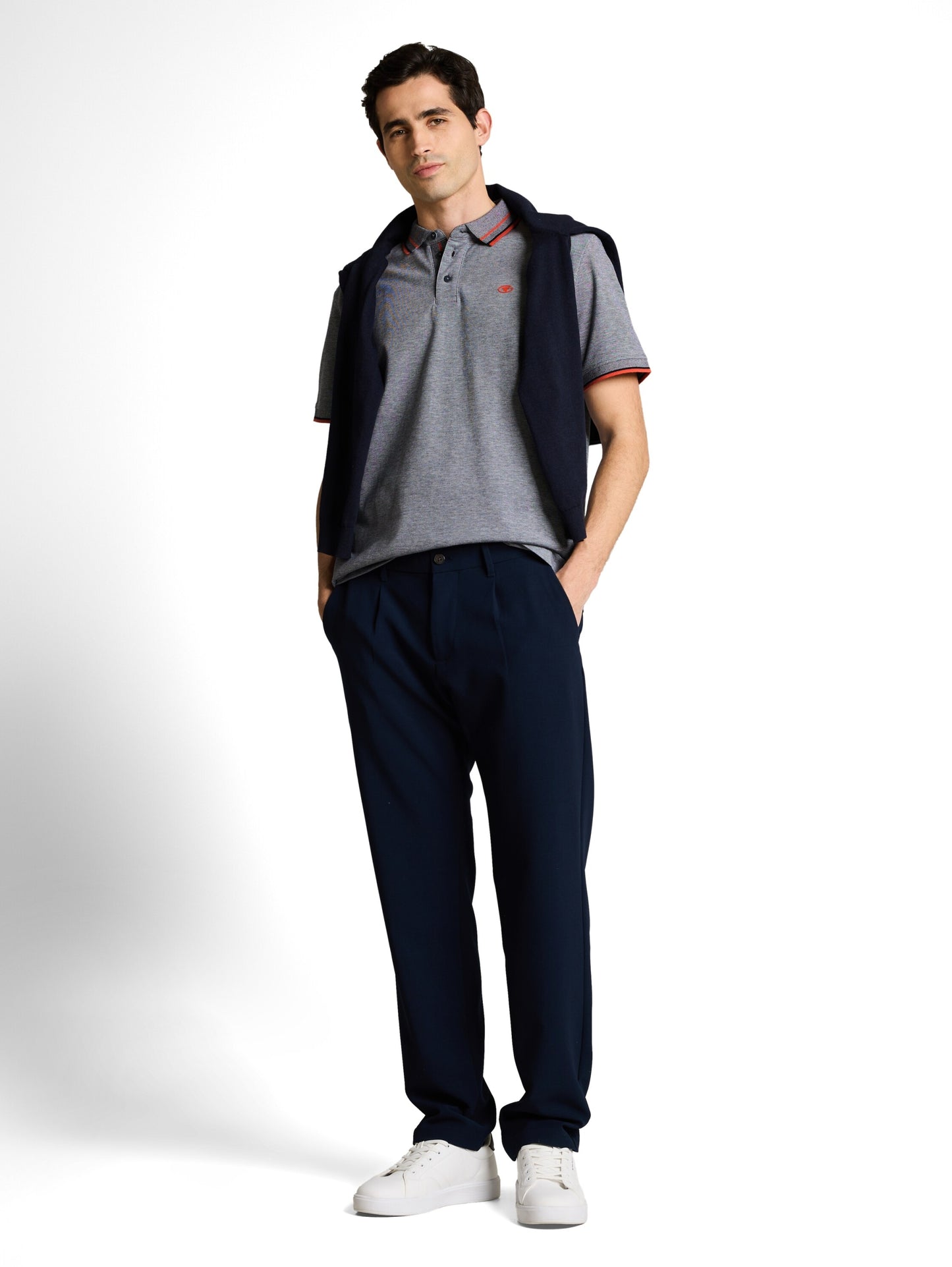 printed polo Navy White Two Bild 3