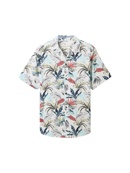 printed shirt white tropical Bild 1