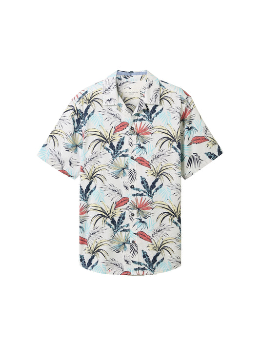 printed shirt white tropical Bild 1