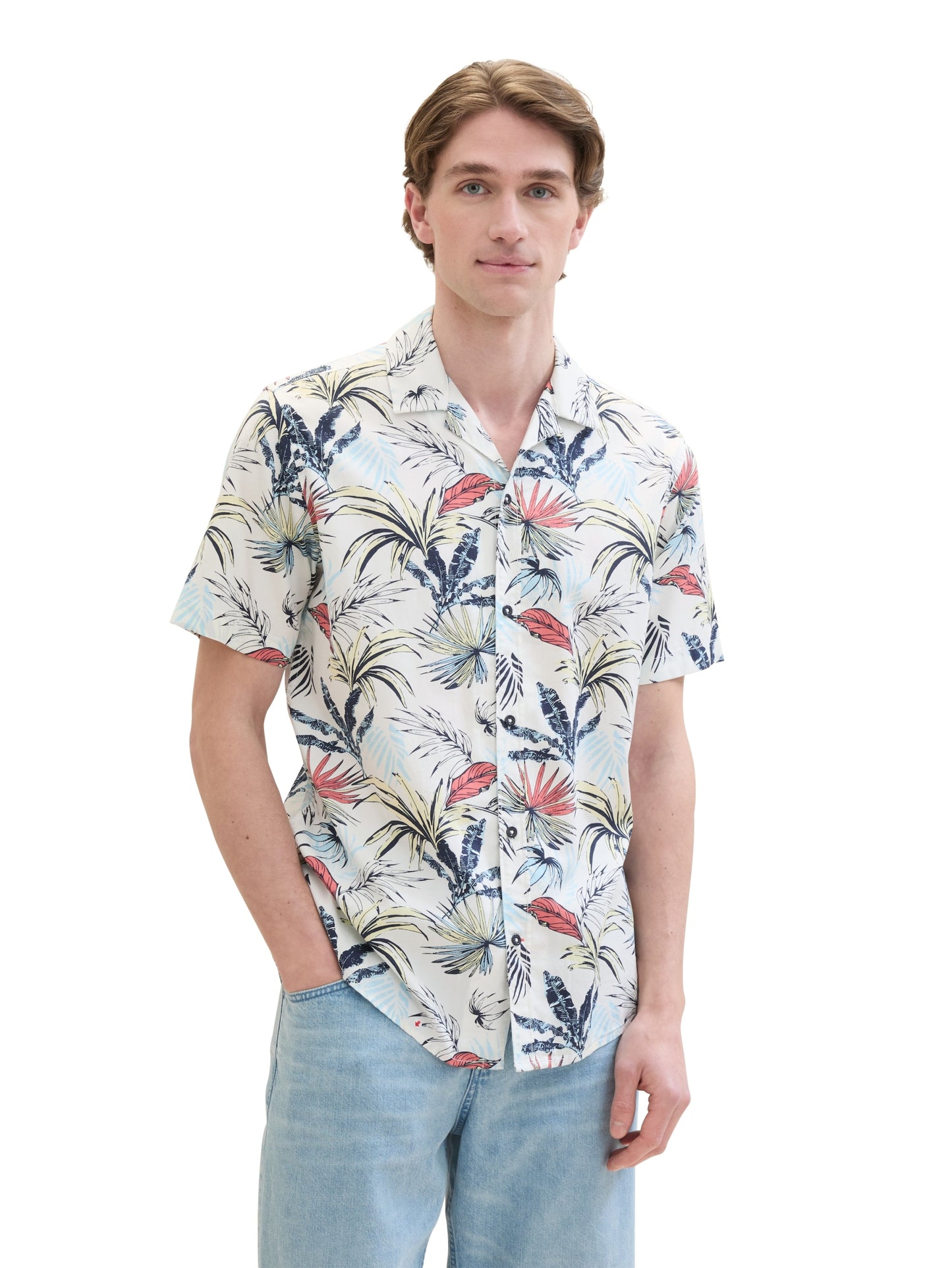 printed shirt white tropical Bild 3
