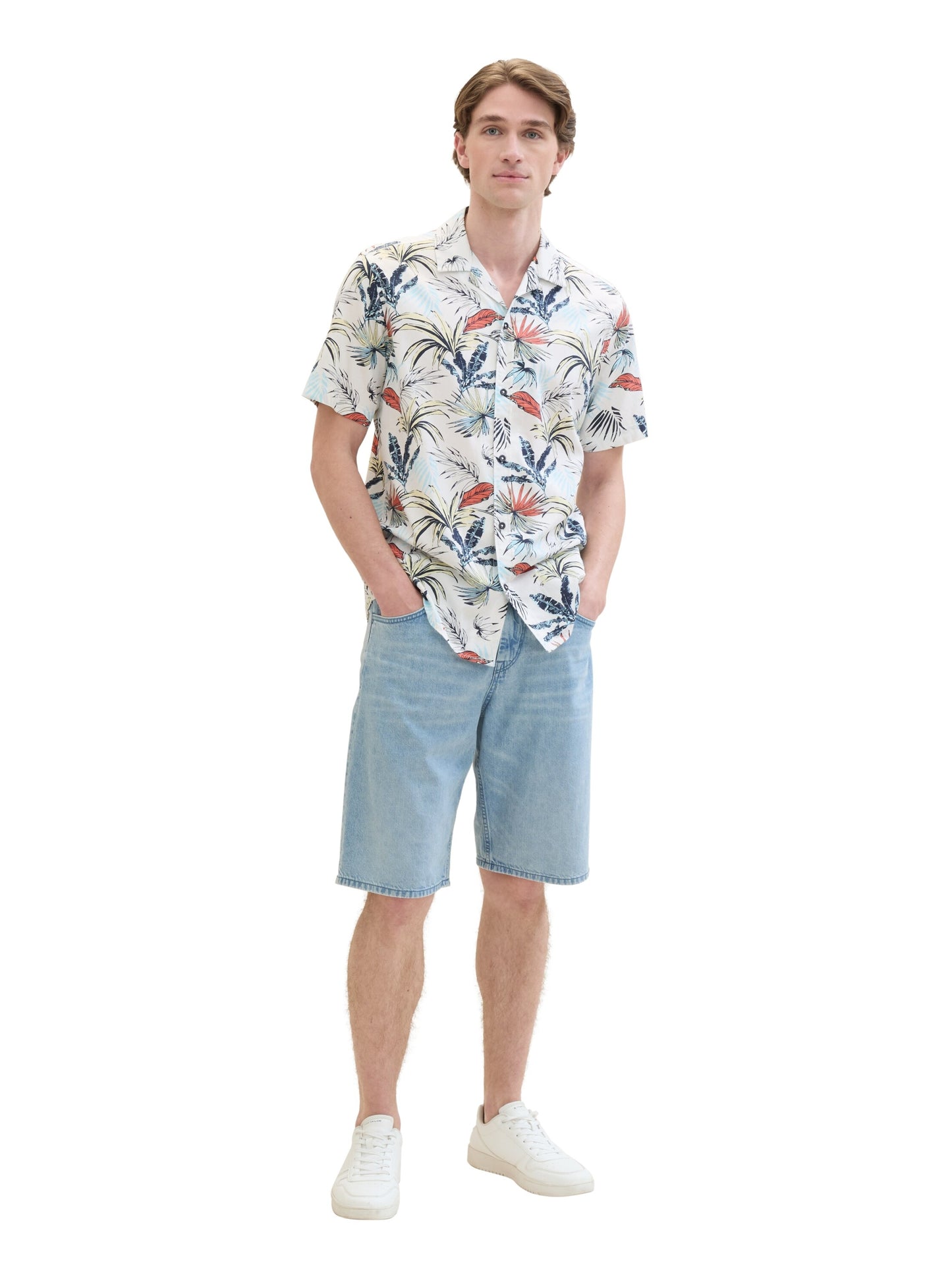 printed shirt white tropical Bild 4