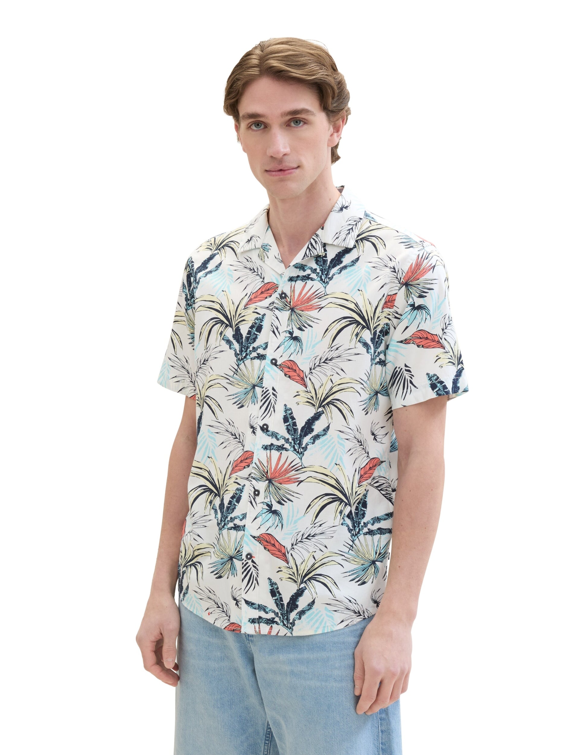 printed shirt white tropical Bild 6