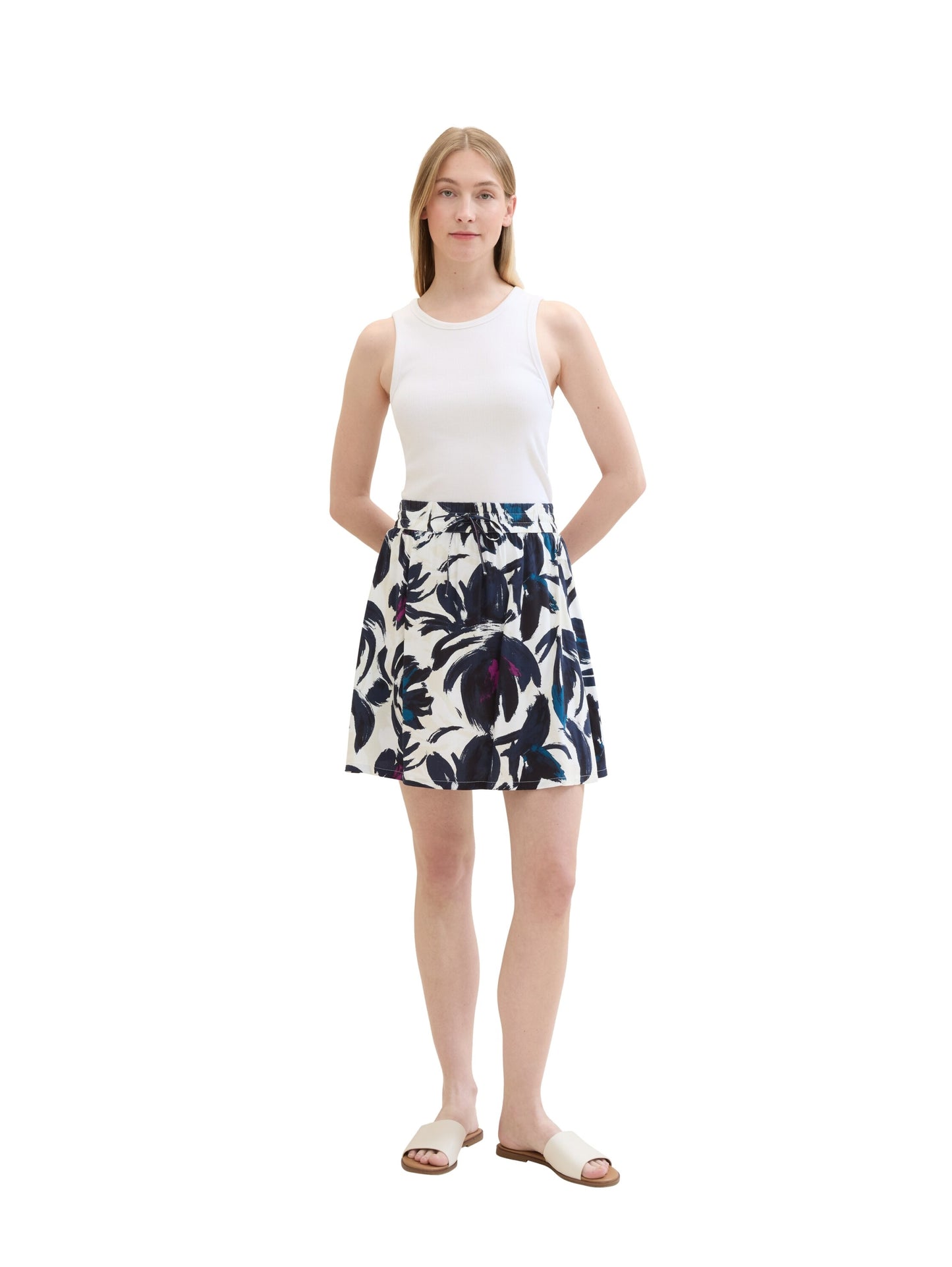 printed skirt dark blue flor Bild 5