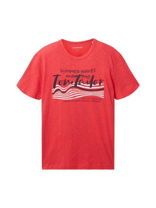 printed t-shirt soft berry red Bild 1