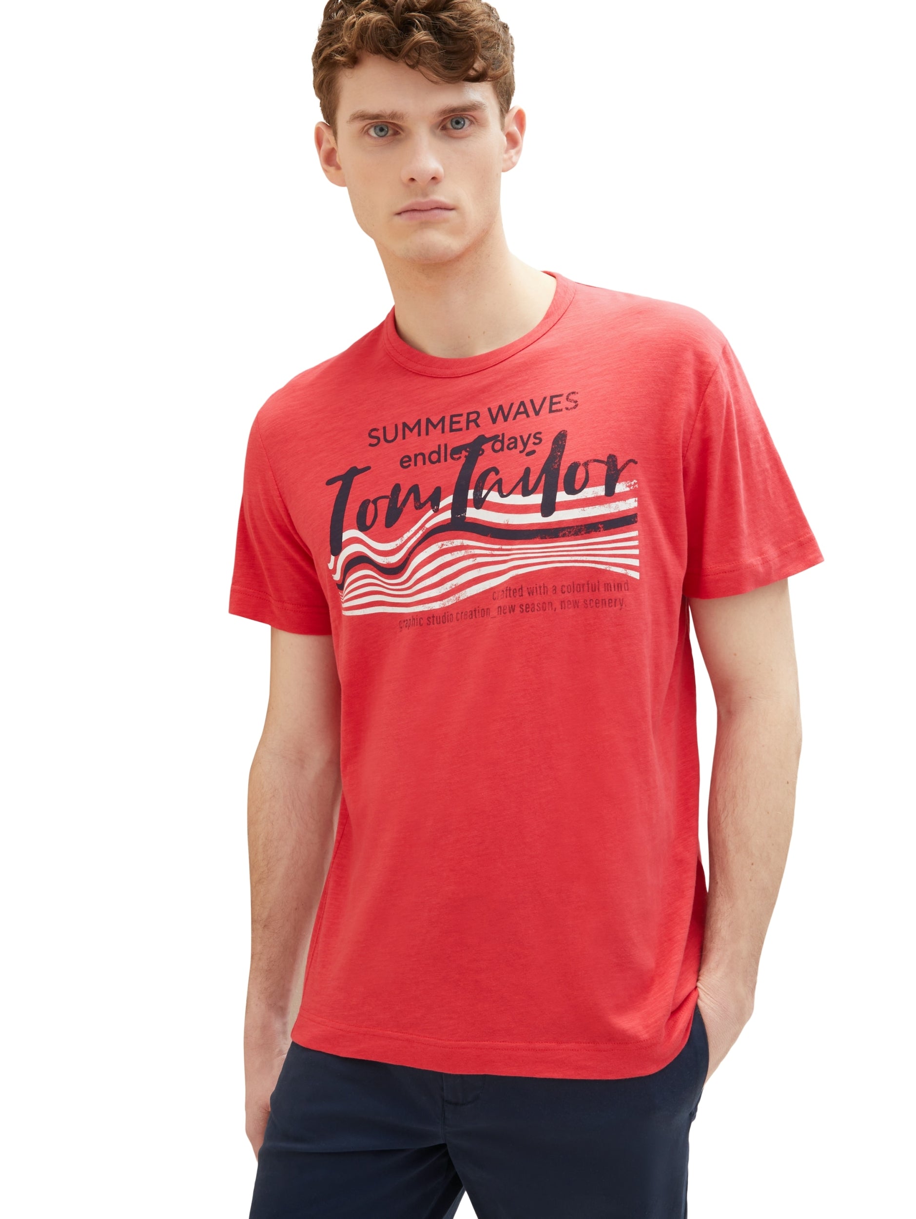 printed t-shirt soft berry red Bild 3