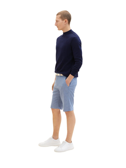 slim chino bermuda with belt chambray blue Bild 4