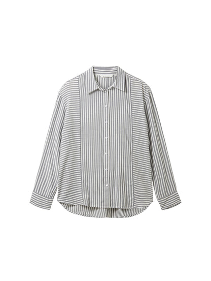 stripe mix blouse navy white dob Bild 1