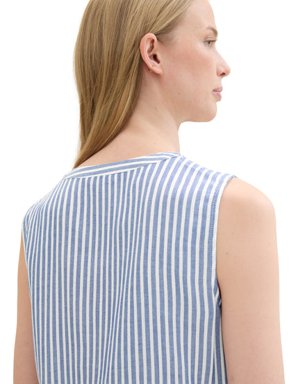 striped blouse top royal blue whi Bild 7