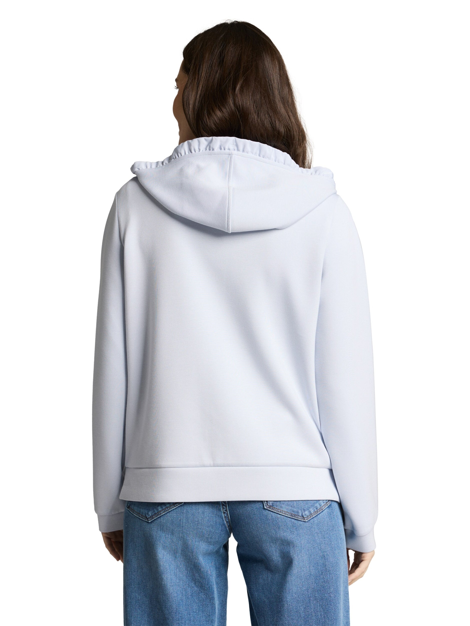 Sweatjacket with hood soft dusty blu Bild 4