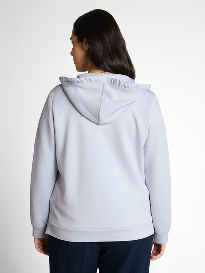 Sweatjacket with hood soft dusty blu Bild 4
