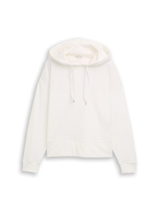 Sweatshirt hoodie w emboss Whisper White Bild 1