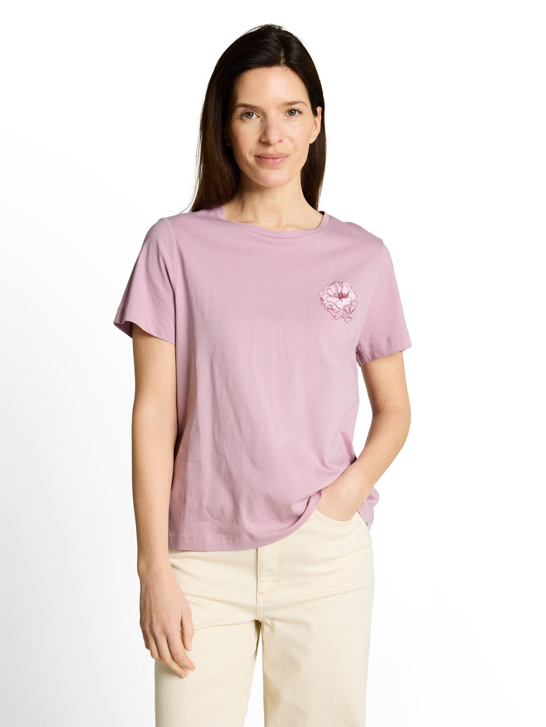 T-shirt basic crew neck print light elderber Bild 5