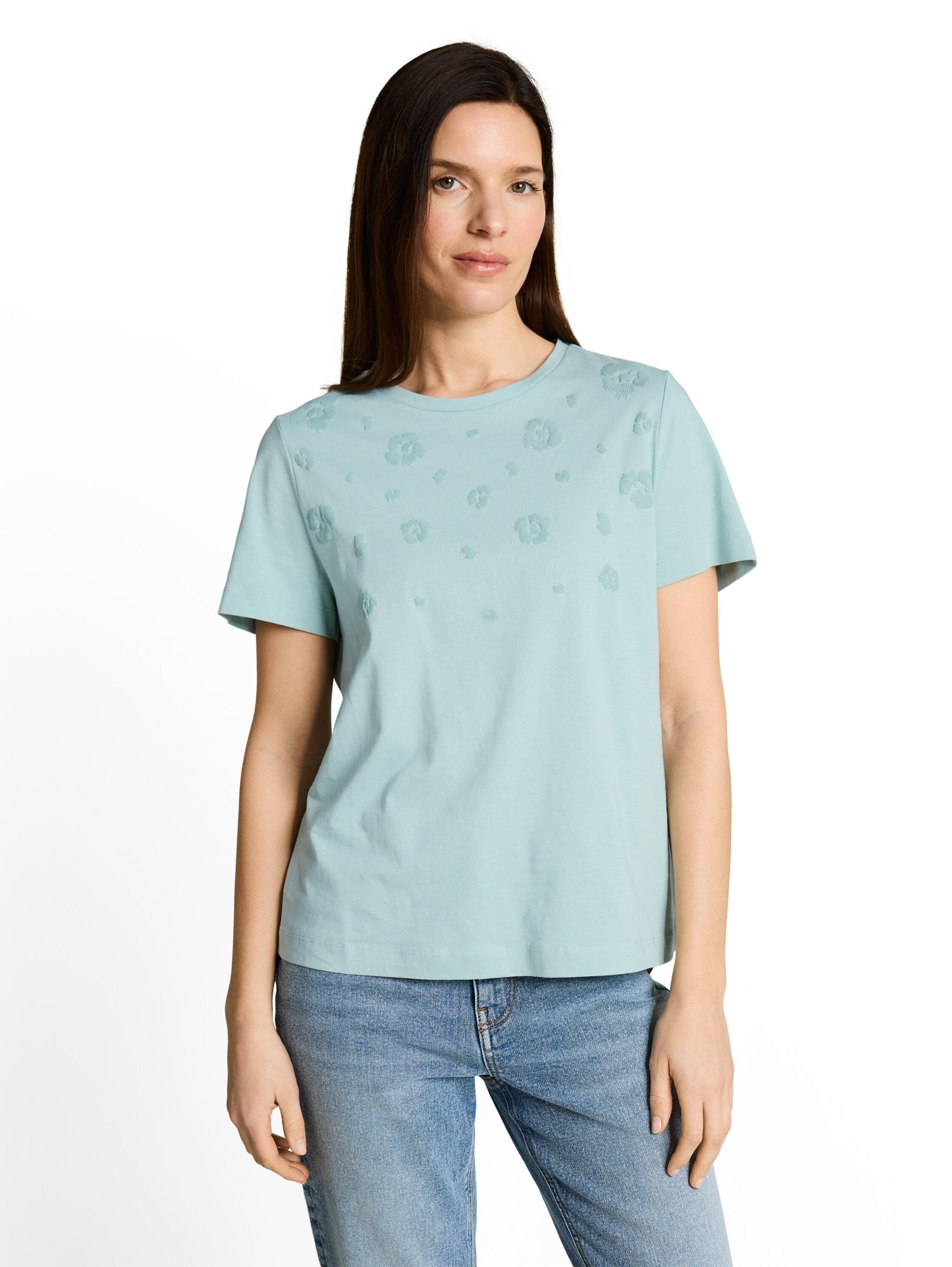 T-shirt basic crew neck print blue haze Bild 5