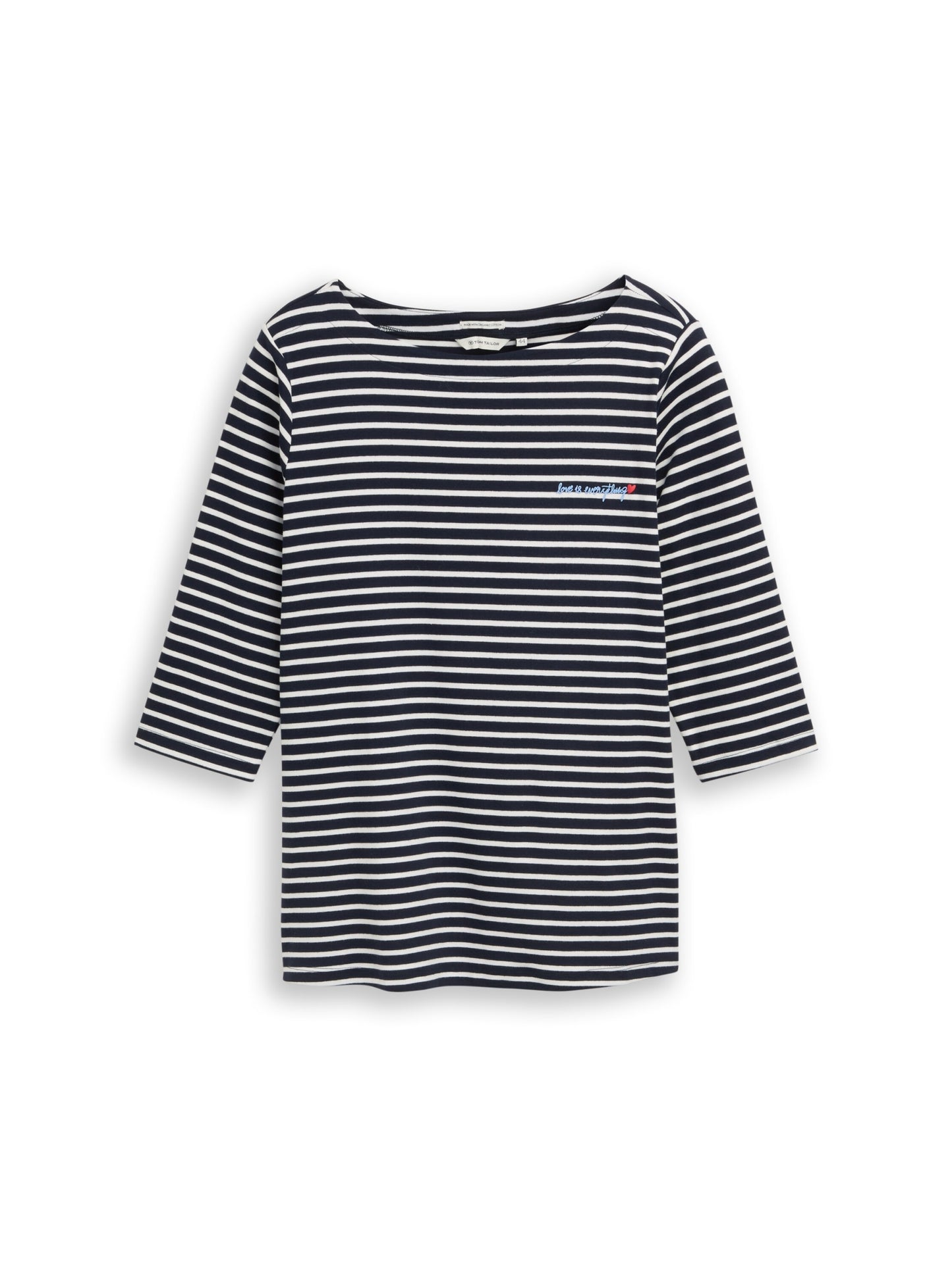 T-Shirt boatneck stripe navy blue offw Bild 1