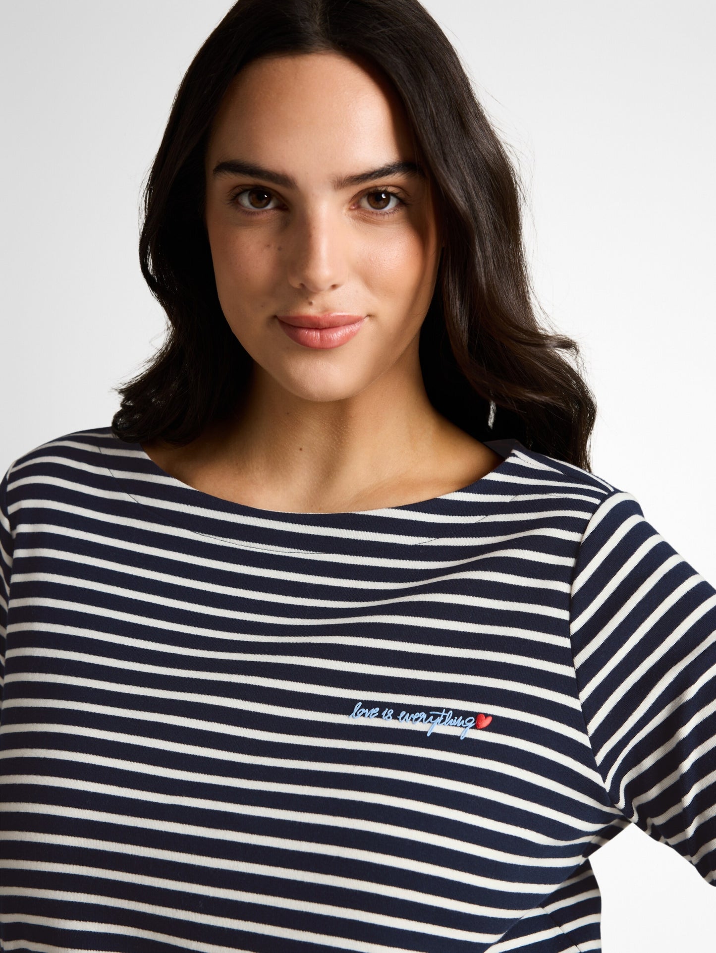 T-Shirt boatneck stripe navy blue offw Bild 5