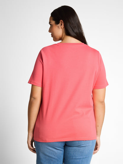 T-shirt  crew neck basic inter soft coral pin Bild 4