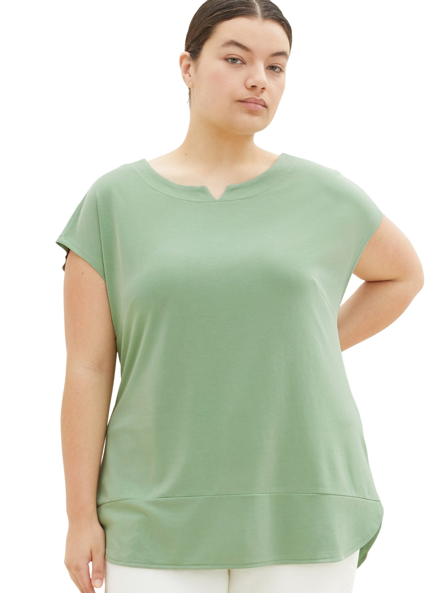 T-shirt fabric mix okra green Bild 4