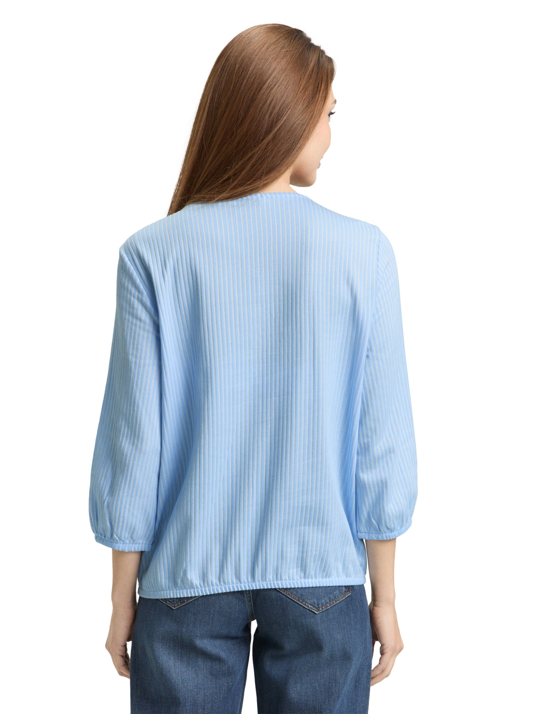 T-shirt striped blouse with st blue white thi Bild 4