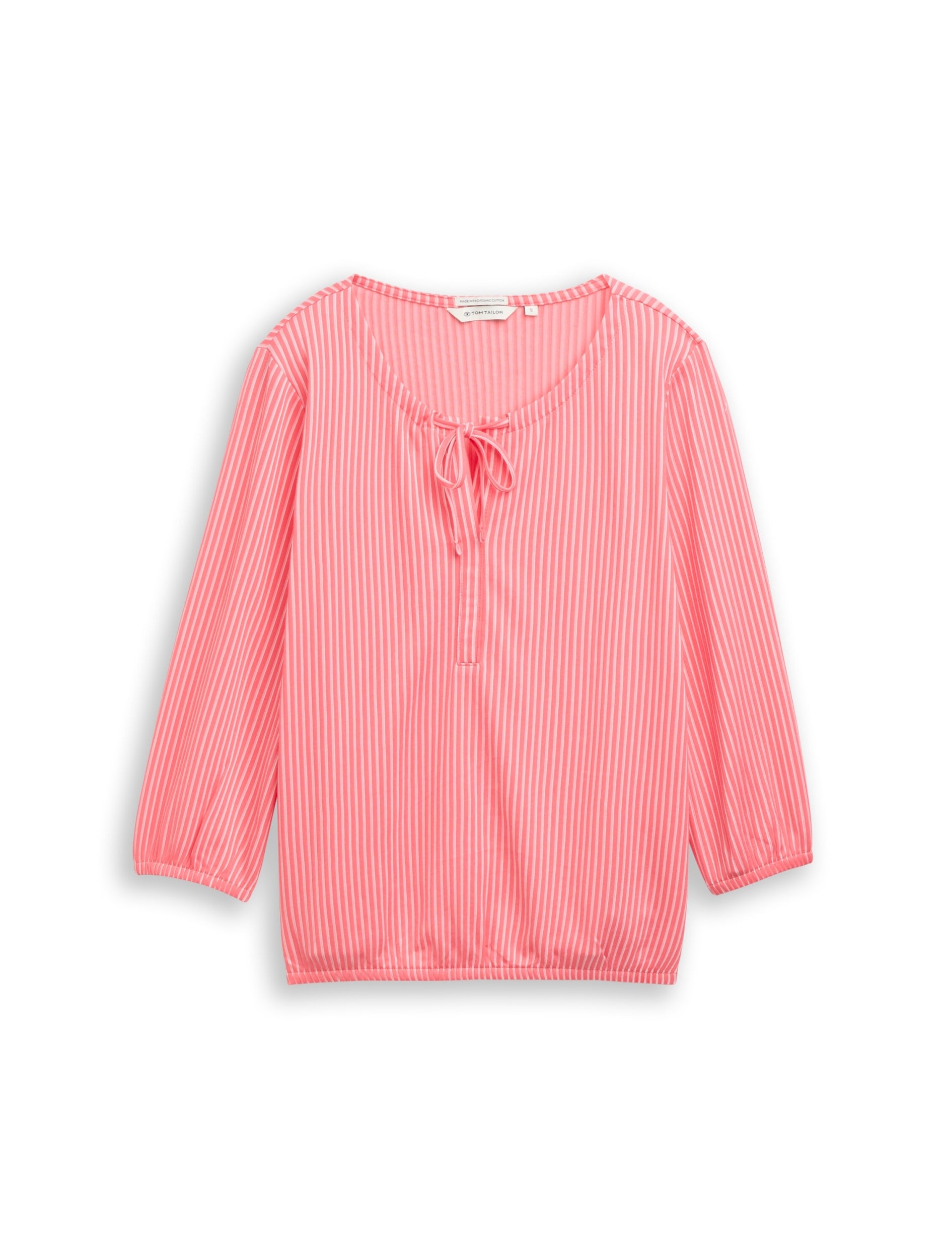 T-shirt striped blouse with st soft coral pin Bild 1