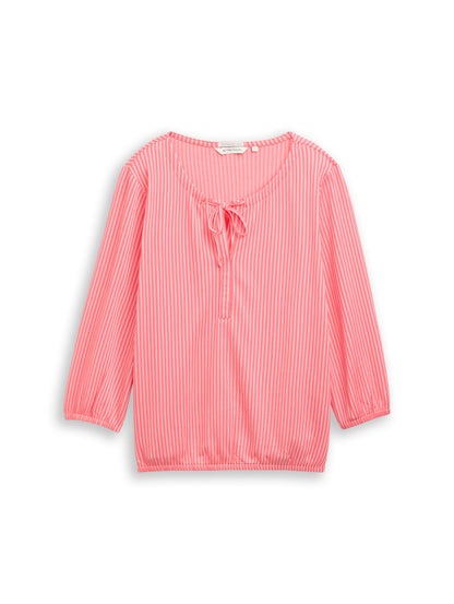 T-shirt striped blouse with st soft coral pin Bild 1