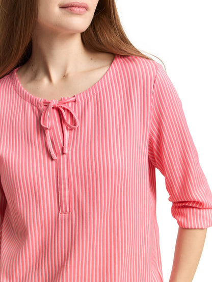 T-shirt striped blouse with st soft coral pin Bild 6