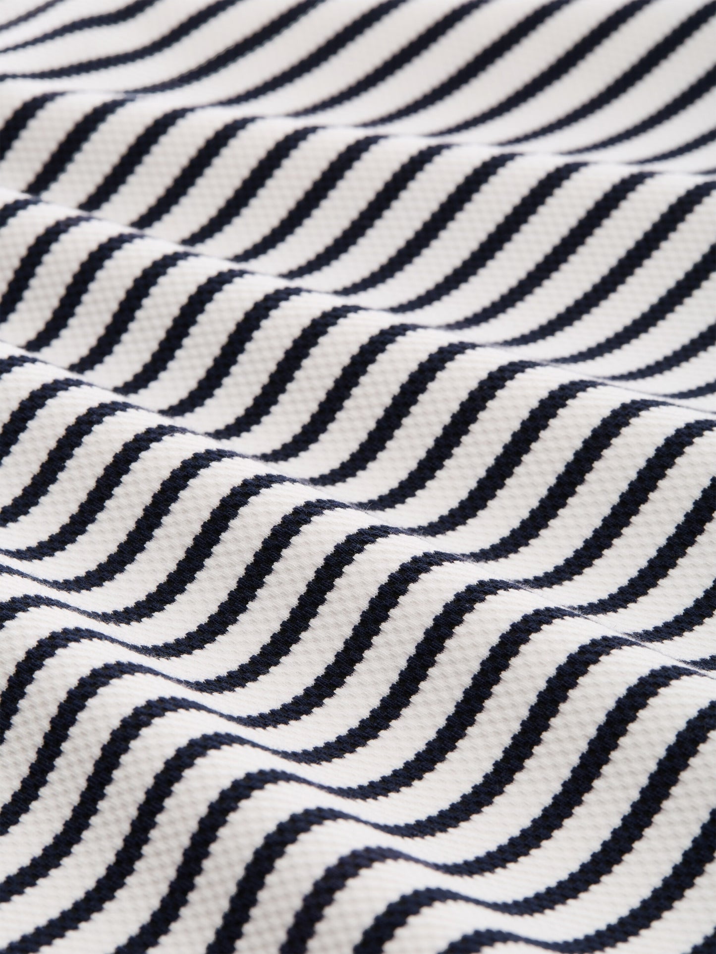 T-shirt structure stripe polo blue offwhite Bild 2