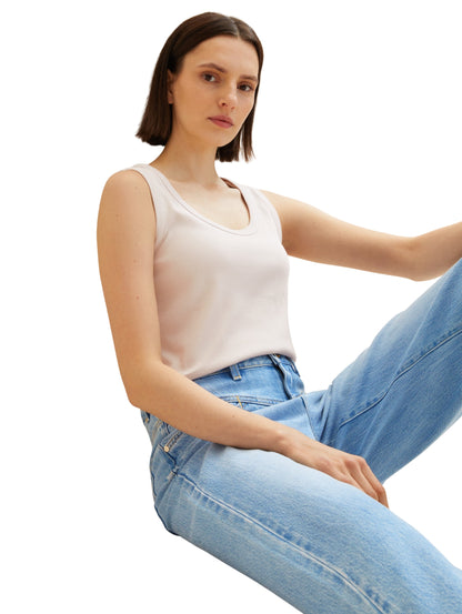 T-shirt top ribbed clouds grey Bild 4