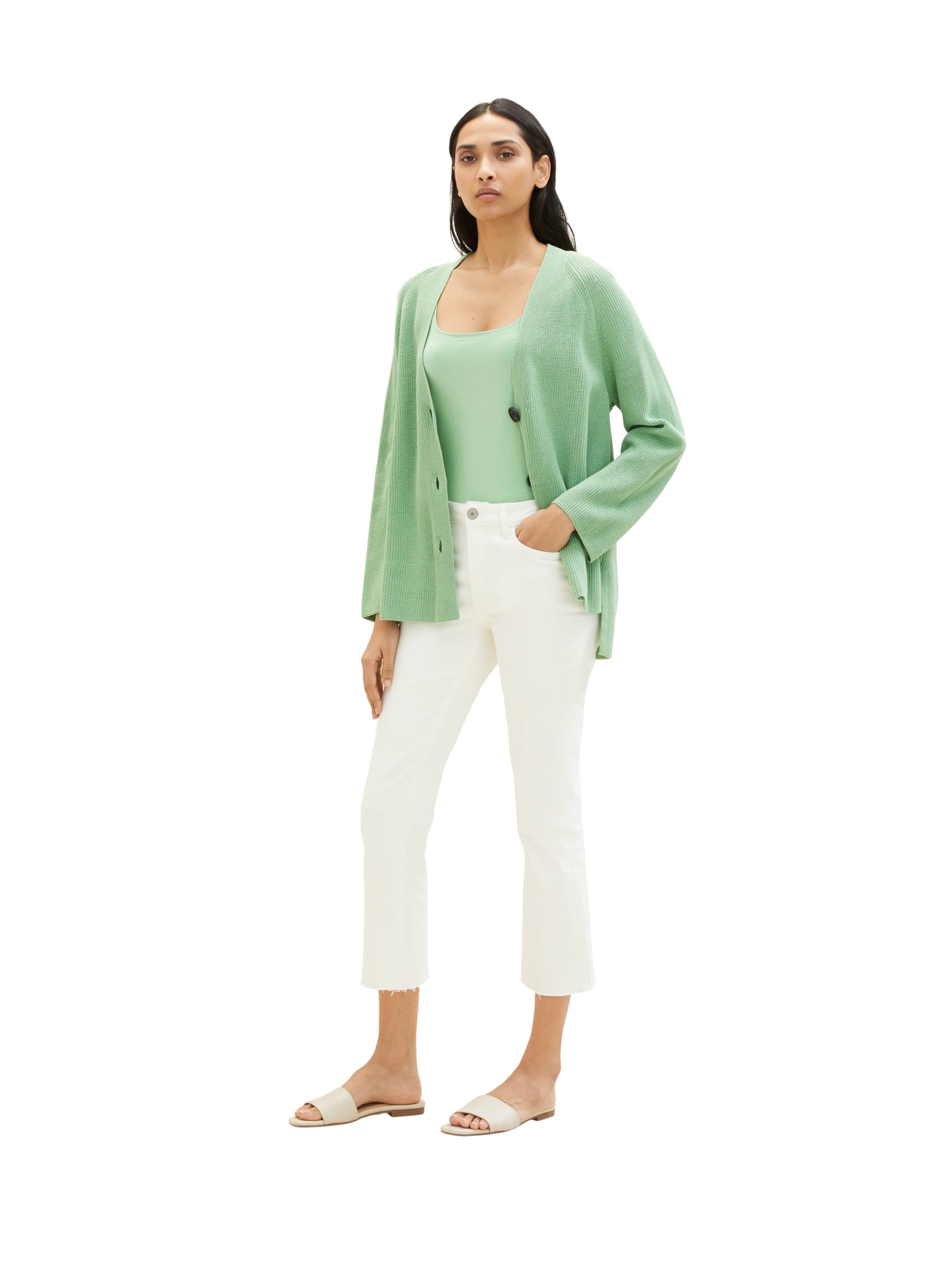 Top carré neck okra green Bild 4