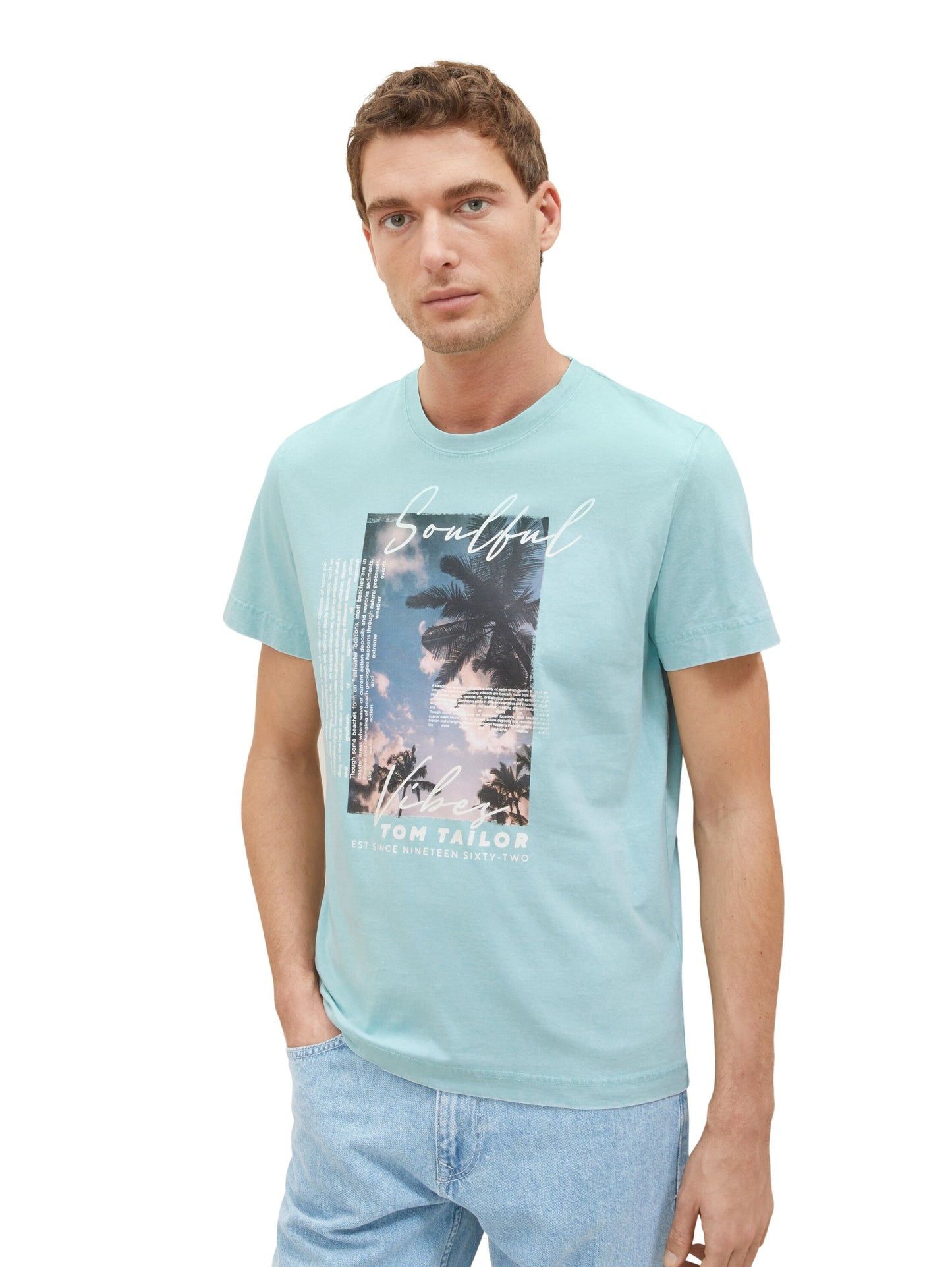 washed photoprint t-shirt blue tibetan s Bild 3